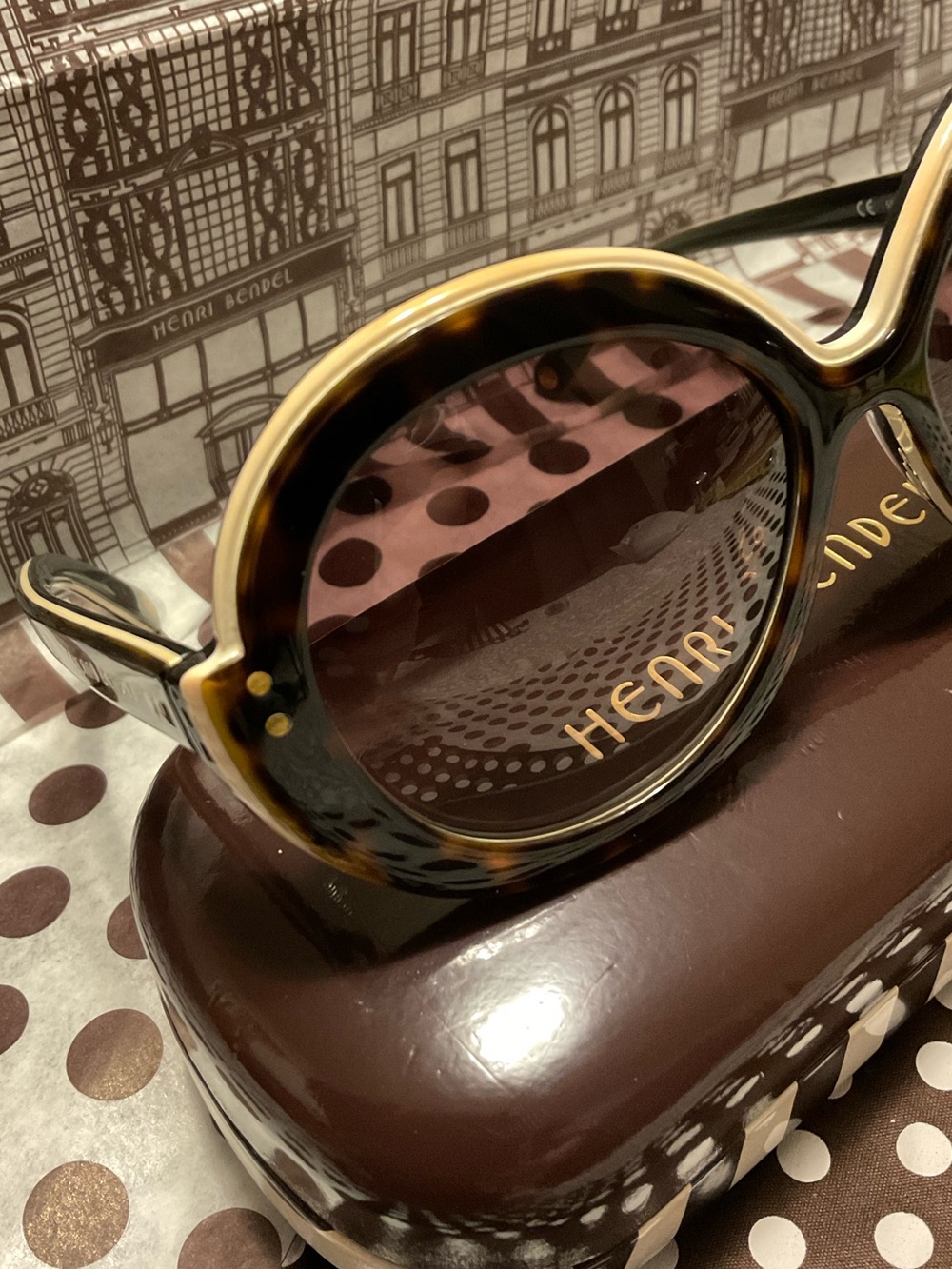 Henri Bendel Edie Sunglasses HB5195 Round Mod Tortoise with Case & Bag - Picture 2 of 16